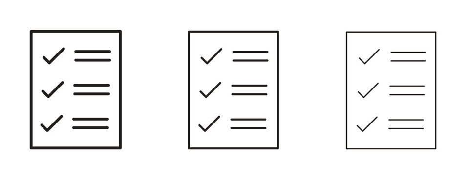 Survey icon thin line symbol on white background, editable stroke vector illustration