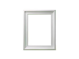 Elegant white empty frame presents a clean and modern design element, perfect for showcasing art or photos against a transparent background.