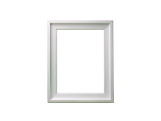 Elegant white empty frame presents a clean and modern design element, perfect for showcasing art or photos against a transparent background.