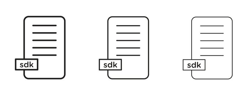 SDK icon thin line symbol on white background, editable stroke vector illustration