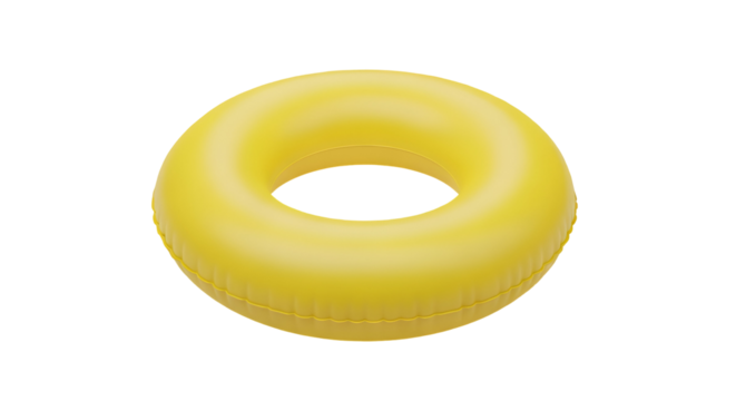 Yellow Inflatable Pool Toy Ring Floating on Water