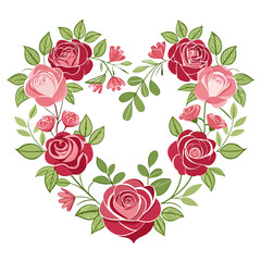 heart with roses