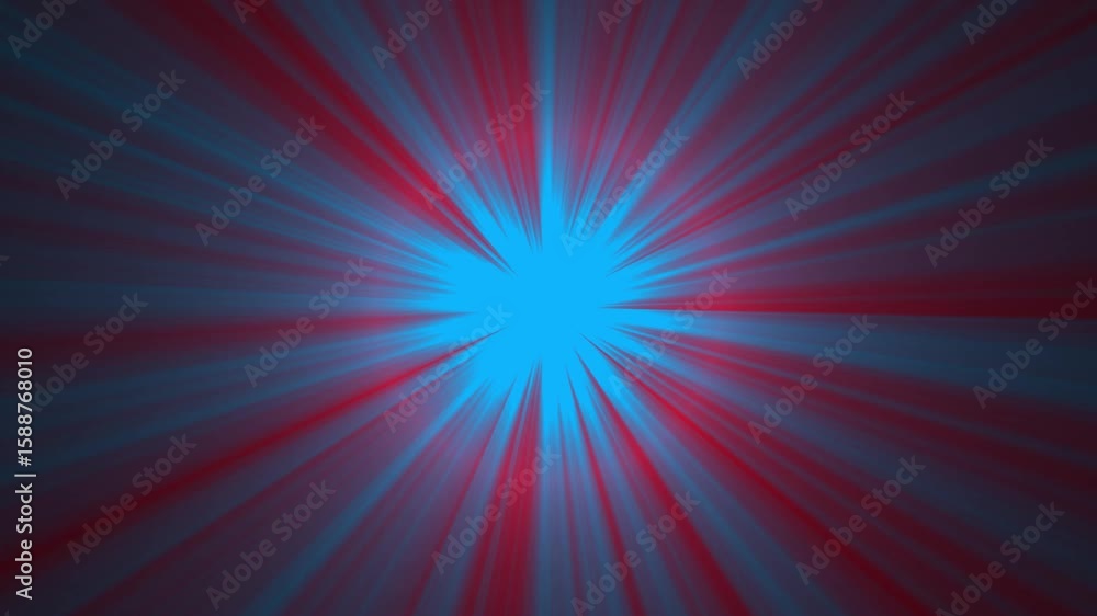 Poster abstract light burst animation blue and red rays of light converging dynamic energy background