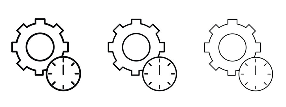 Productivity icon thin line symbol on white background, editable stroke vector illustration