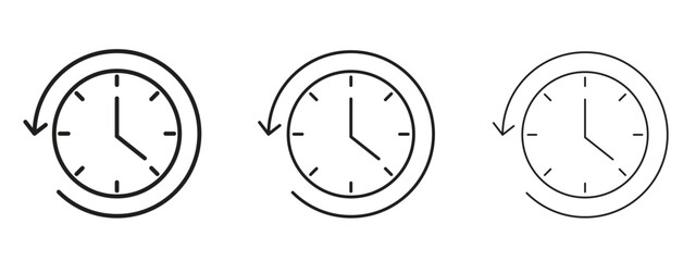 Past icon thin line symbol on white background, editable stroke vector illustration