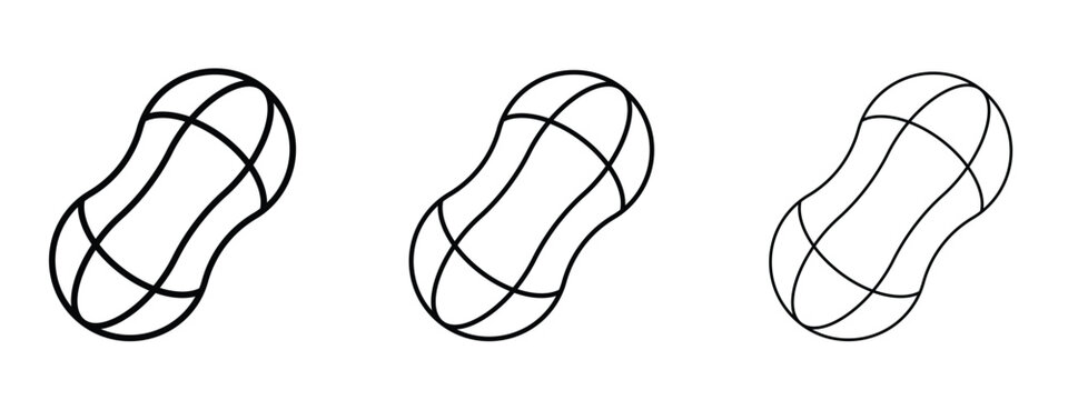 Peanut icon thin line symbol on white background, editable stroke vector illustration