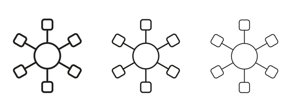 Multi channel icon thin line symbol on white background, editable stroke vector illustration