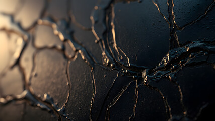 Black metallic detail against abstraction background. Generation AI