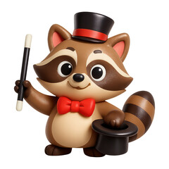 PNG Charming raccoon magician illustration