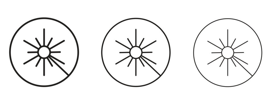 Laser beam icon thin line symbol on white background, editable stroke vector illustration