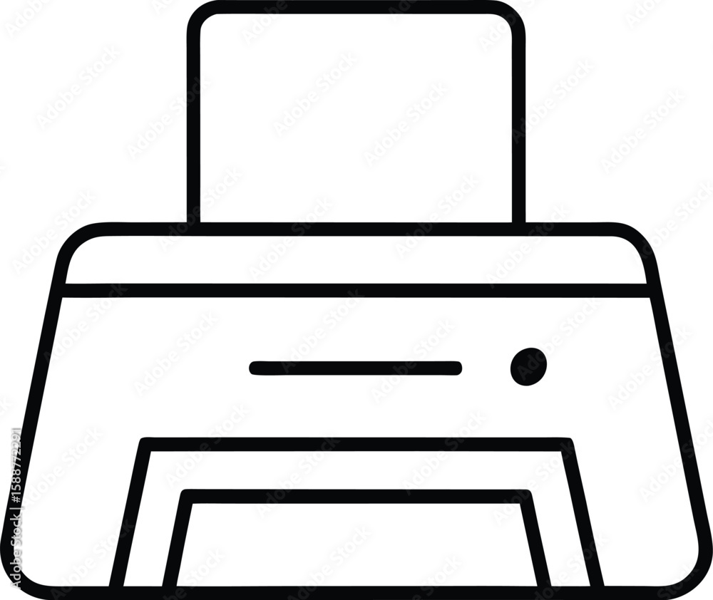 Fototapete line art icon representing a printer calibration tool for print quality checks isolated on transpare