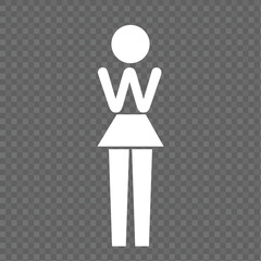 Female Restroom Sign Icon – Transparent Vector Symbol for Toilet or Washroom