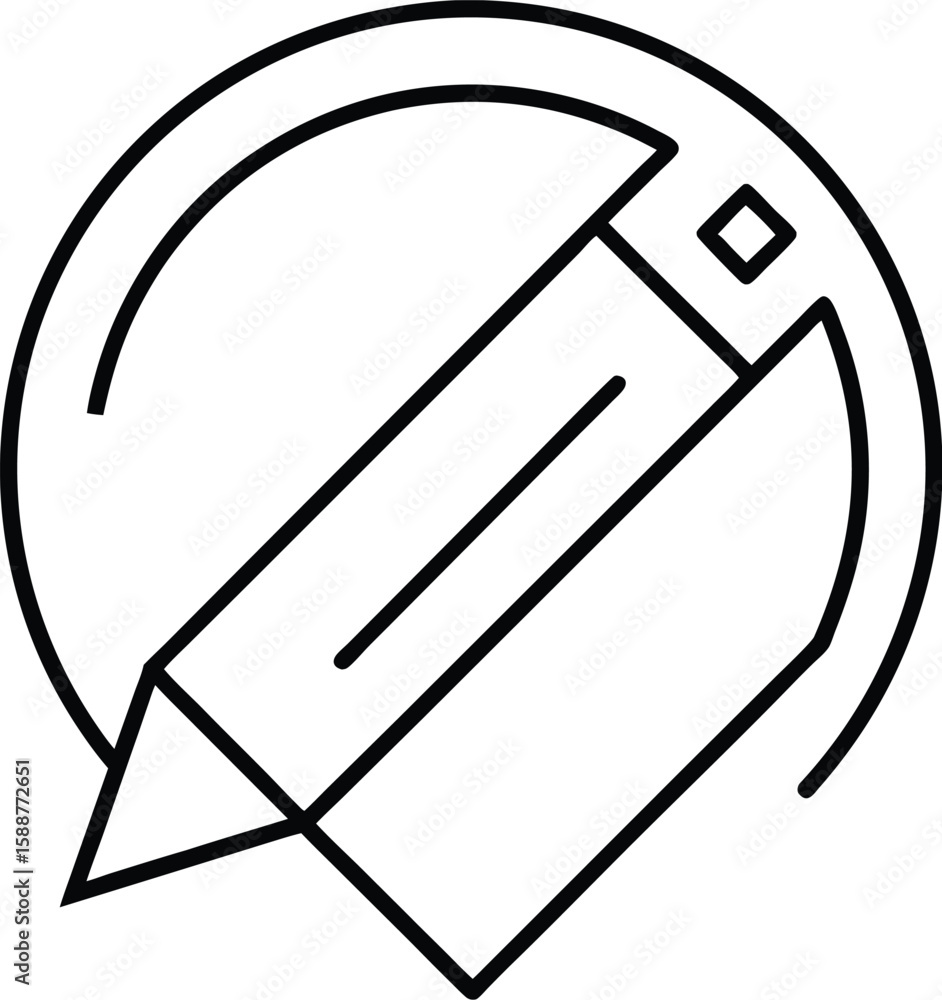 Poster line art illustration of editing software tools and interface elements isolated on transparent backg