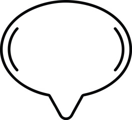 Fototapeta premium Simple line art comment bubble icon for communication and feedback isolated on transparent background
