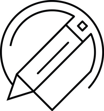 Line art illustration of editing software tools and interface elements isolated on transparent background