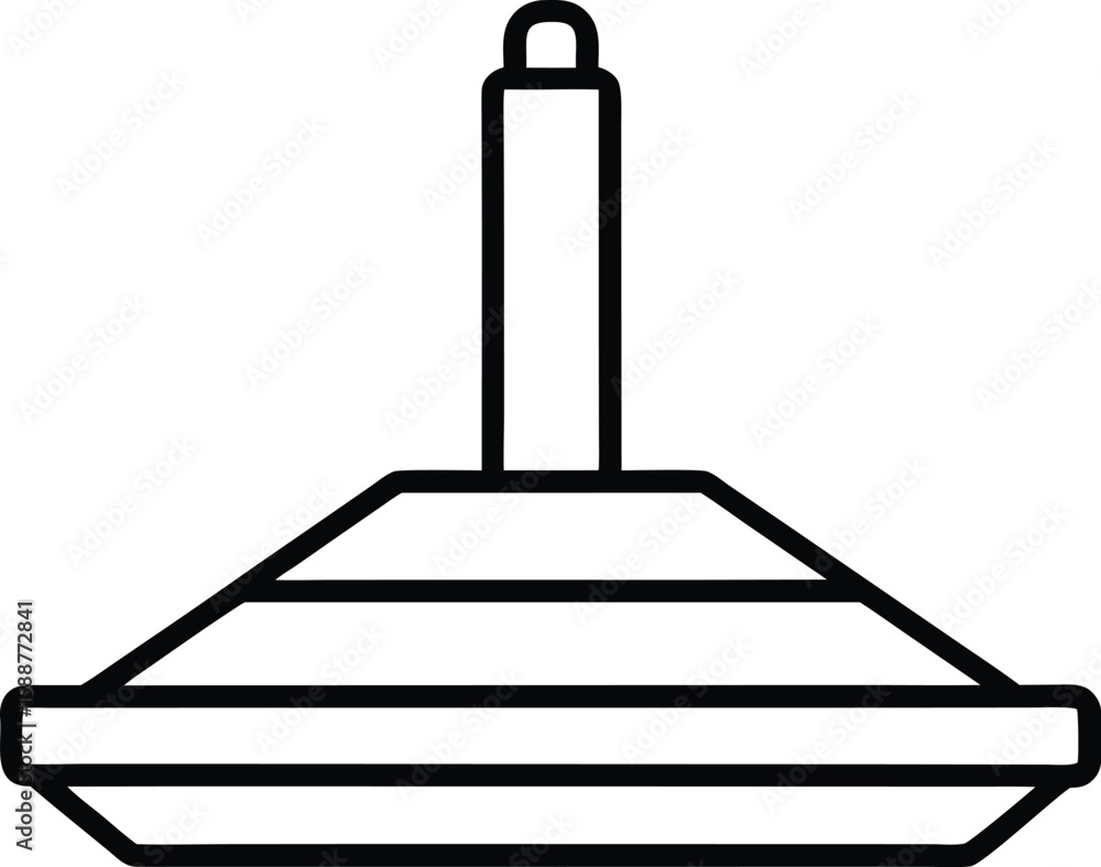 Poster line art icon for 3d printer build plate leveling adjustment process isolated on transparent backgro