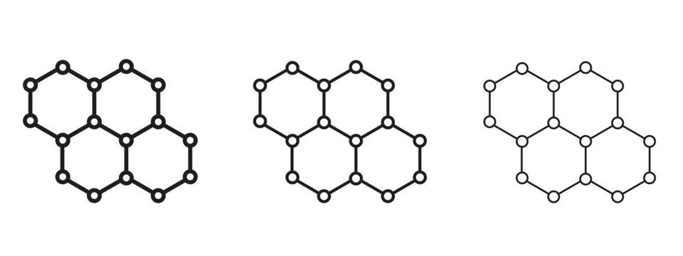 Graphene icon thin line symbol on white background, editable stroke vector illustration