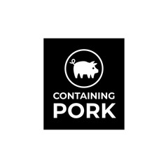 Clean Symbol Label Containing Pork for Packaging
