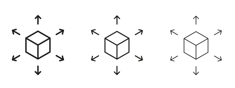 Distribution box icon thin line symbol on white background, editable stroke vector illustration