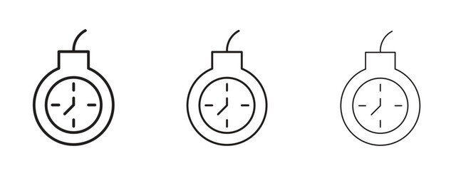 Deadline icon thin line symbol on white background, editable stroke vector illustration © Annimo