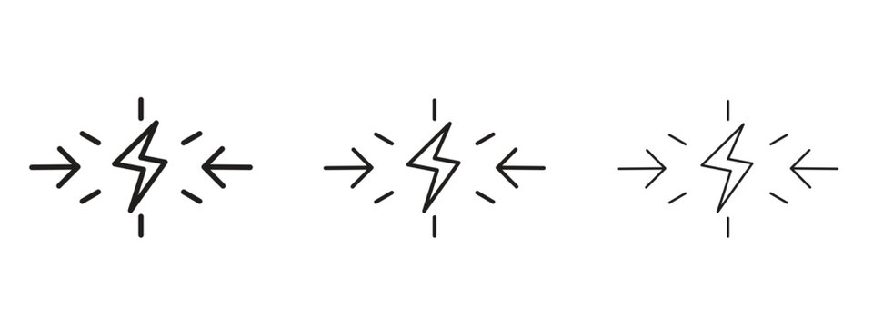 Conflict icon thin line symbol on white background, editable stroke vector illustration