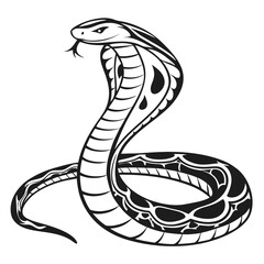 Fototapeta premium A black and white illustration of a cobra snake