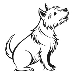 Obraz premium A stylized illustration of a west highland white terrier dog