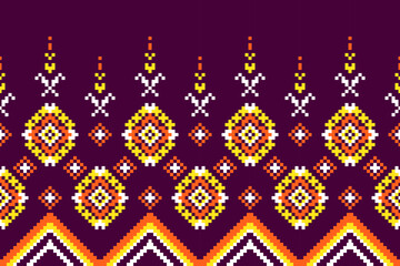 Fabric Seamless Pixel Art Pattern. vector illustration