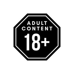 Black and White Icons Showing 18+ Age Warning