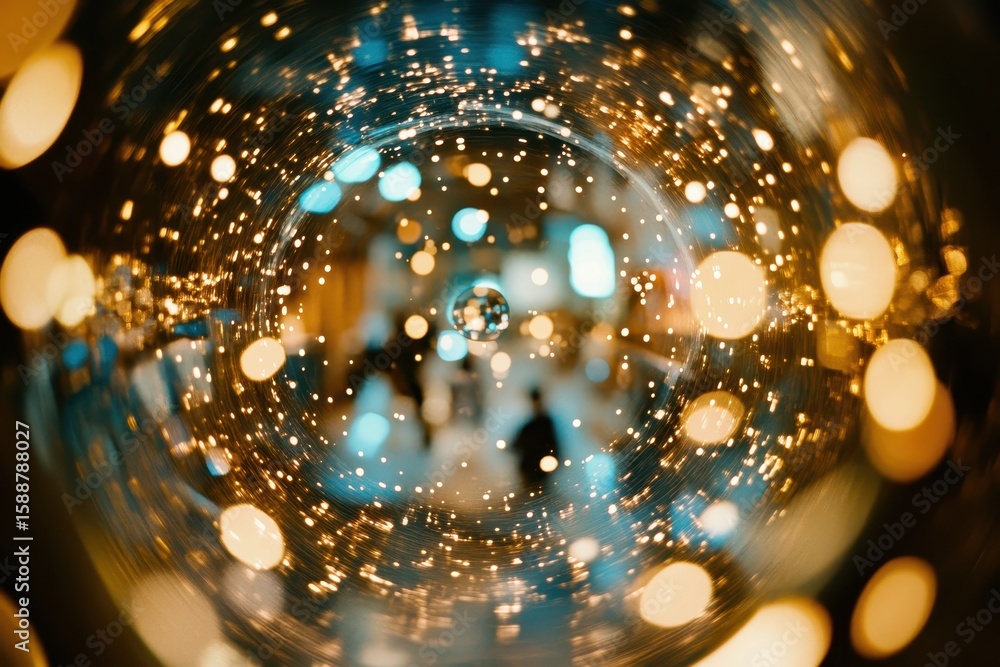 Poster abstract lights and bokeh effect with blurred background scene