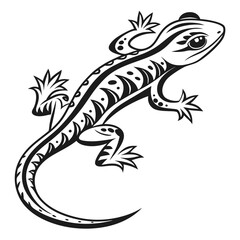 Fototapeta premium Stylized lizard illustration isolated on white background