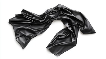 Elegant Draped Black Fabric, Luxurious Textile Texture.