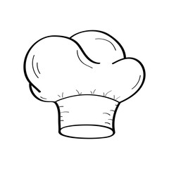 Chef's hat doodle icons. Kitchen chef design logo template. Vector illustration on a white background.