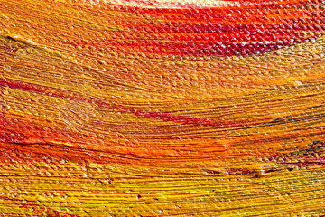 The texture of a canvas painting covered with oil paint