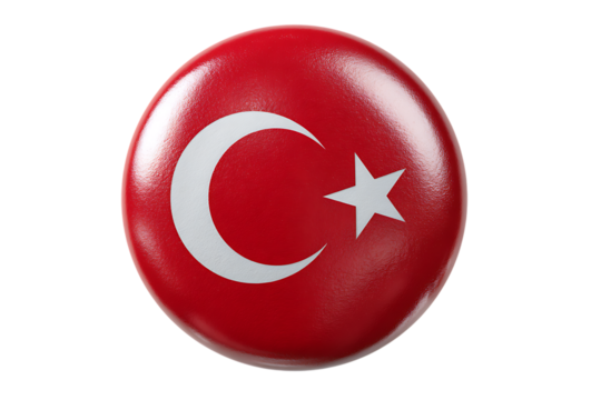 Turkish flag emblem isolated on transparent background