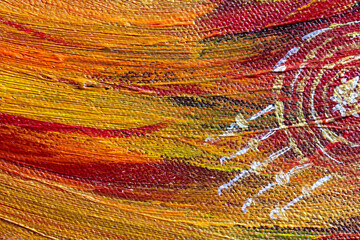 The texture of a canvas painting covered with oil paint