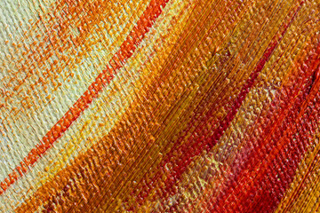 The texture of a canvas painting covered with oil paint
