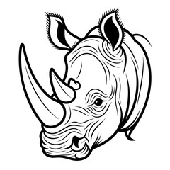 Rhinoceros illustration vector style coloring page 