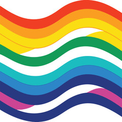 Obraz premium Colorful Seamless Pattern of Flowing Curved Stripes