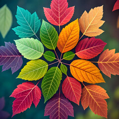 a kaleidoscope of leaves is made up of many different