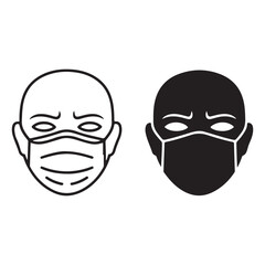Black and white mask illustration