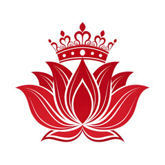 Obraz premium red lotus flower royalty logo vector design white