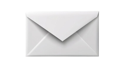 Title: White Paper Envelope or Letter Isolated on Clean White Background for Mailing or Stationery Design