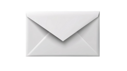 Title: White Paper Envelope or Letter Isolated on Clean White Background for Mailing or Stationery Design