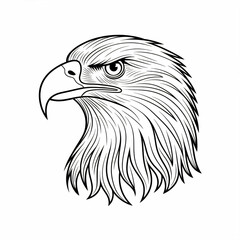 american bald eagle head illustration vector style coloring page 
