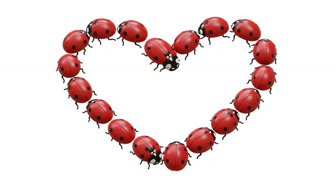 Ladybugs heart shape design