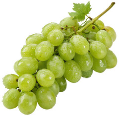 Photo of bunch of green grapes isolated on transparent background