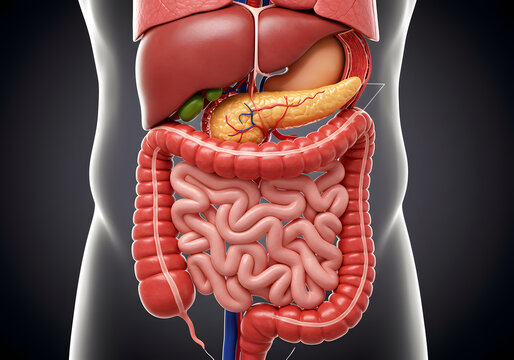 Human digestive system anatomy diagram