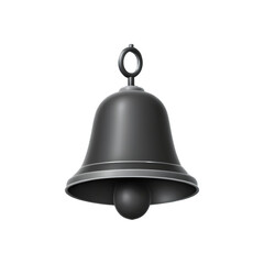 3D Black Notification Bell Icon, Minimalist Alert and Reminder Symbol, AI Generated