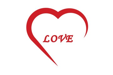 Heart. Abstract love symbol, Hand-drawn design elements.